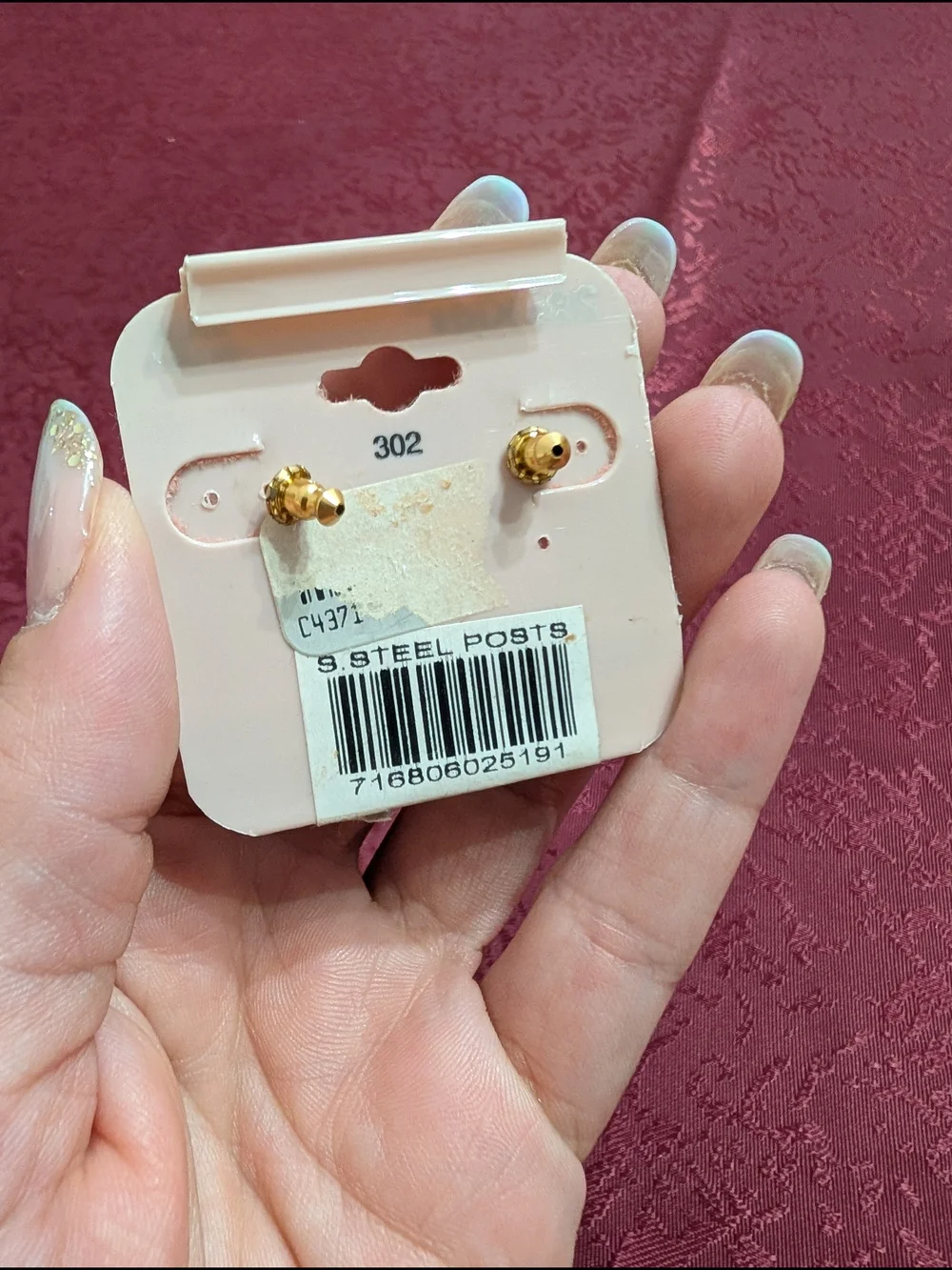 Gold Tone Heart Drop Earrings for Kids